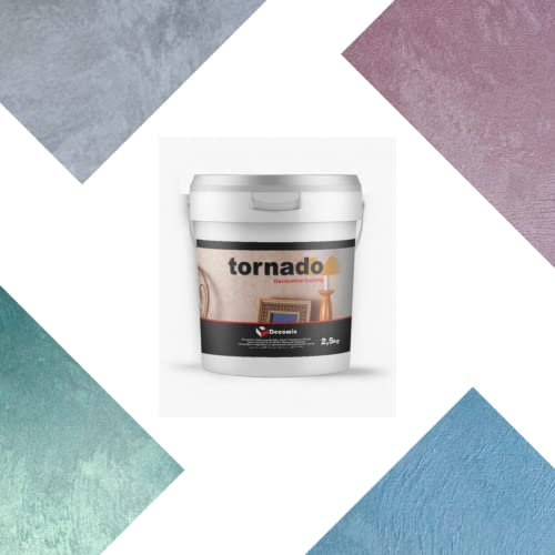 DECOMIN TORNADO COLOUR - Velvet Effect Decorative Paint for Interiors - 2.5 KG - Rich in Shades, Soft to Touch (GREEN)