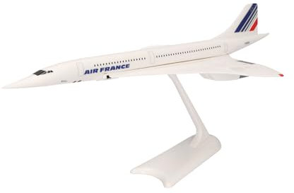 herpa Maquette Avion Air France Concorde – F-BVFB, echelle 1/200, Snap-fit Model, pièce de Collection, d'avion avec Support, Figurine Plastique
