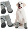4 Stück Hundeschuhe Wasserdichte, Pfotenschutz Hundestiefel Rutschfeste Sohle Hundeschnee Stiefel Winter mit Reflektierendem Klettverschluss für Hund Sport im Freien Winter & Sommer(Grau, L)
