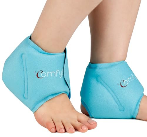 Comfytemp Kühlmanschette Fuß Knöchel Gel Kühlpads(2 Stück),Kühlbandage Fußgelenk Schmerzlinderung,Kalt Warm Kompresse Wiederverwendbare Kühlpacks Achillessehne 30x11cm