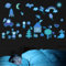 HIMKI Wandsticker Kinderzimmer Leuchtaufkleber Cartoon-Tiere Wandtattoo Leuchtend Wandaufkleber für Babyzimmer Kindergarten Spielzimmer Schlafzimmer Wanddeko (Blau Leuchtend B)