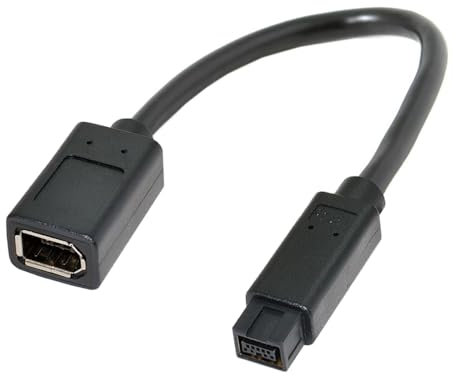 NFHK Câble IEEE 1394 6 broches femelle vers 1394b 9 broches mâle Firewire 400 vers 800 20 cm