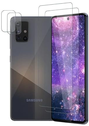 Rcokas [2+2 Stück für Schutzfolie Samsung A51 Panzerglas Galaxy A51 Kameraschutz Samsung Galaxy A51 5G Displayschutz Samsung Galaxy A51 5G Folie [9H][HD Clear][Anti-Kratz][Samsung Galaxy A51 5G]