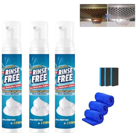 Fledimo Dumalt Schaumreiniger, Dumalt Rinse Free Foam Cleaner, Rinsefree | Der ultimative Fett-Terminator, Dumalt leistungsstarker Schaumreiniger, Allzweckreiniger für Badezimmer, Küche (3 Stück)