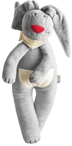 HABA Baby Schnullerhase – Ruhige Nächte Dank Schnullerhalter – 37 cm, Grau – Herrlich weich zum Kuscheln – Tolles Geschenk zur Geburt – Ab 0 Monaten – 1031269003