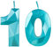 Teal Blue 10th Birthday Candles for Cake, Number 10 Candle for 10th Birthday Decorations, 3D Design Cake Topper Decor for Boy Girl Men Birthday Theme Party Weddings Anniversary Celebration Supplies