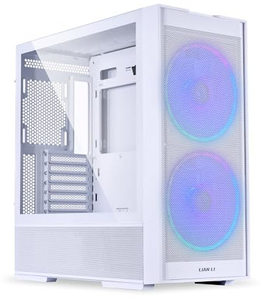 Lian Li LANCOOL 206 Mid-Tower PC Case - White with Dual 160mm ARGB Fans and High Airflow Design