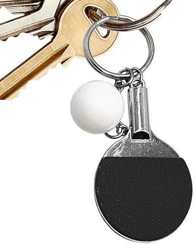 [Nlrlo] Porte-clés de tennis de table, porte-clés de sport en métal, décoration de , petit pendentif de pagaie de , pendentif simulation pour la famille, les amis, les amateurs de