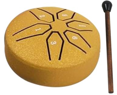 Steel Tang Drum - Steel Tang Drum, Steel Tang Drum | Drum Stick Hand Drum Percussion, 7.6 cm Outdoor Steel Tang Drum, 6 Note Small Instrument with Stick for Music Class Adu