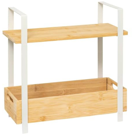5five - étagère ordera 2 niveaux avec bac de rangement en bambou