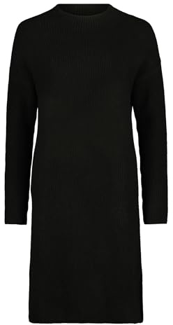 Cartoon Damen Strickkleid mit Kragen Schwarz,40