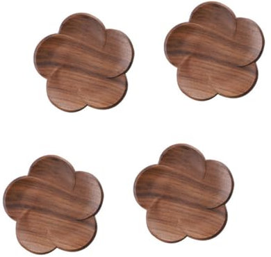 Garneck 4stücke Tischdekorationsunterlage Aus Walnuss Holz Verbrühschutzmatte Für Küche Tischset Für Küchentassen Teetassenunterlage Als Schutzmatte