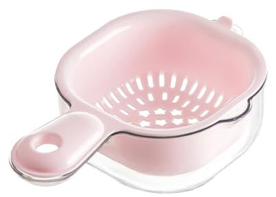 Cestello scolapasta doppio strato da cucina con manico - Cestello scolapasta doppio strato per verdure, ciotola per anguria con colino, pratico rondella per frutti di bosco e pomodori