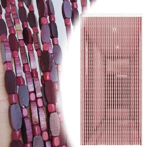 Perlenvorhang Bambus Türvorhang 60x180cm 90cmx200cm Hängevorhang Für Türen Perlen Vorhänge Für Türen, Wohnzimmer, Als Raumteiler Oder Dekoration(Rot,60cm x 180cm)