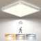 slochi LED Deckenleuchte mit Bewegungsmelder Innen Radar, 3Farben - 3000K/4000K/6500K, 18W Lampe mit Bewegungssensor, 22cm Sensor Flach Deckenlampe für Flur Wand Treppe Küche Balkon Abstellraum
