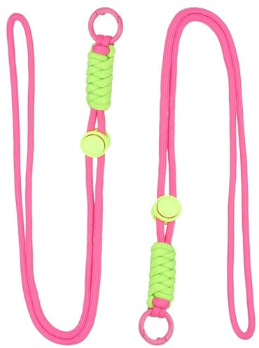 PATIKIL Llavero Trenzado 2 Piezas con Clip Metálico, Rojo Rosa y Verde