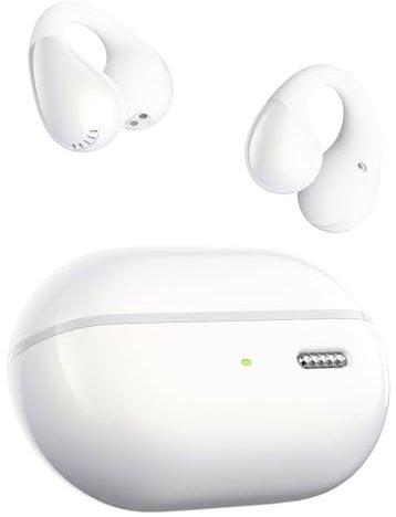 SoundPEATS PearlClip Pro Ear Clip Earbuds, Open-Ear Wireless Earphones Bluetooth 5.4 with Mic, IPX5 Waterproof, Clip On Headphones 24 Hours Playtime, App Control for Running/Cycling/Fitness White