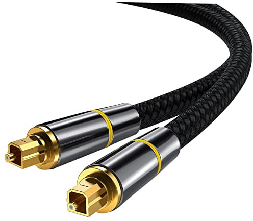 FELTECHELECTR Optical Fiber 10 Meter Optical Audio Cable Fiber Male to Male Cord for Game Console Sound Bar and Home Theater High Digital Optical Cable for Audio Transmission Optic Cable