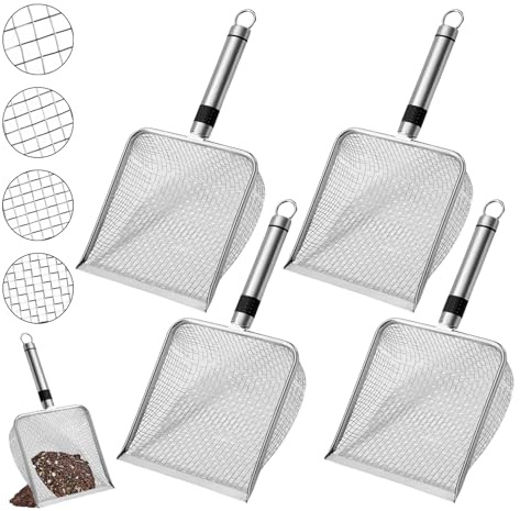 PORFOYO Setaccio da Giardino,4 Pezzi Setaccio per Terreno Setaccio,Setaccio Giardino,Setaccio Terreno per Giardinaggio per Compost Pietre,Compost,Pietre,Sporcizia,Terreno,2,0mm+2,8mm+3,8mm+5,0mm