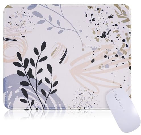 Nogeqi Mousepad Klein 24 x 20 cm Mit Blumen Motiv, Wasserdichtes Mauspad Klein Mit Rutschfester Gummiunterseite, Mouse Pad Boho Design Maus Pad Bunt Für Laptop Kabellose Büro & Zuhause