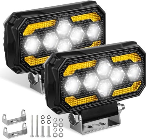 Lottsall LED Arbeitsscheinwerfer 12v-60v 168W 18000 Lumen led Scheinwerfer IP68 Wasserdicht 5 Zoll zusatzscheinwerfer für Lkw, Bagger, Traktoren, Schlepper, ATV, Geländewagen, Motorräder (2 Stück)