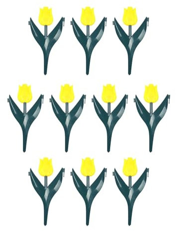 Fonowx 10 Stück Rasenkanten, Gartenzaun für die Gestaltung von Außenbereichen und Wegen, Gelbe Blume