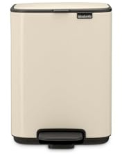 Brabantia Bo Pedal Bin 4L (Soft Beige), Space-Efficient and Soft Closing Waste Bin with Light Pedal Operation, Easy to Clean Removable Plastic Inner Bucket with Free PerfectFit Rubbish Bags Included