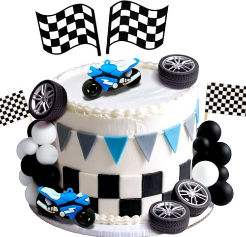 JeVenis Dirt Bike Party Decorations Motorbike Cake Decoration Motorcycle Man Birthday for Dirt Bike Baby Shower Decor