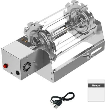 VIFERR Drehspieß-Rondell aus Edelstahl Elektrische Rotisserie-Grill Automatische Rotierende Rollgrillspieße Typ-C Ladeanschluss für den Heimgrill Zuhause Hähnchengrill Elektro Grill BBQ Tischgrill