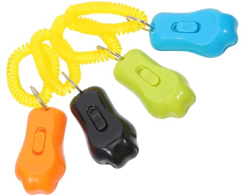 VERDANVERSE 4 Stück Clicker Trainingsgerät für Hunde und Katzen mit Armband Abs Material Lauter Gehorsamkeitstrainer für Welpen und Haustiertraining zu Hause und Unterwegs