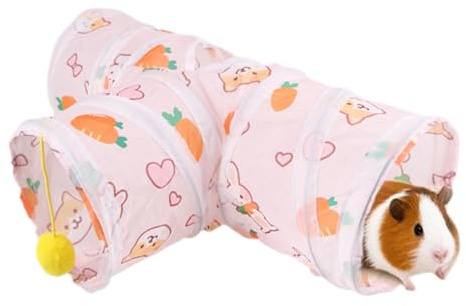 Pet Tunnel Pet Resting Pipe House | Folding Tunnel with Play Ball for Indoor Kittens Dwarf Rabbits Bunnies Guinea Pigs Chinchillas Exercise Activity Fun Toys