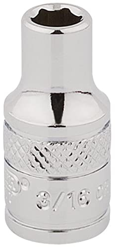 Draper 48345 1/4 Square Drive Polished Chrome Imperial Socket, 3/16 Size