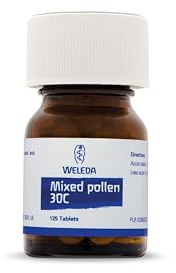 Weleda Mixed Pollen 30C Homeopathic Tablets 125 Pack for Seasonal | Mixed pollen 30C, Lactose & sucrose tablets, For seasonal symptoms, 1 tablet adults & children over 6, Chew dosage