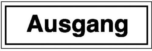 Hinweisschild - Betriebskennzeichnung Ausgang Größe (BxH): 25,0 x 7,0 cm Weich-PVC-Folie, selbstklebend, bedruckt