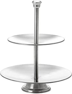 Etagere Edelstahl 2 Ebenen Höhe 26cm Gebäckschale Obstschale
