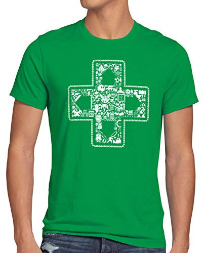 style3 Play Herren T-Shirt Gamer Game Controller, Größe:S, Farbe:Grün