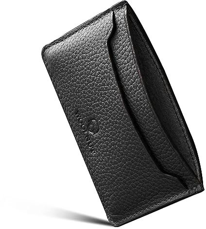 Woolnut Portefeuille Porte-Cartes Minimaliste en Cuir Pleine Fleur scandinave – Noir