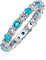 Cubic Zirconia London Blau Weiß Alternierend Stapelbar Cz Eternity Ring Simuliert Topas .925 Sterling Silber März Monat