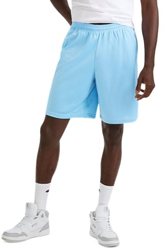 Champion mens 9 Shorts, Mesh Shorts, 9, Mesh Basketball Shorts, Mesh Gym Short, Swiss Blue-407q88, X-Large US