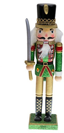 Clever Creations Traditional Christmas Green Soldier with Sword Nutcracker | Festive Christmas Decor | 12 Tall Perfect for Shelves and Tables