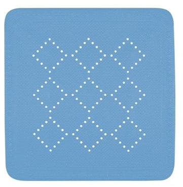 Spirella - Duschmatte aus PVC-Schaum Modell Alaska - rutschfeste Badematte mit Saugnäpfen + Anti-Schimmel-Abflusslöcher - 55 x 55 cm - Bermudablau - Badaccessoires