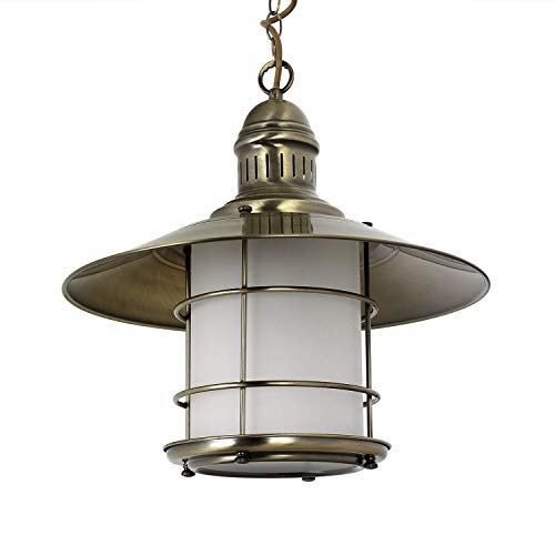 rabalux Orientalisch anmutende Hängeleuchte in Messing Optik Echtglas Ø40cm E27 Jugendstil Hängelampe