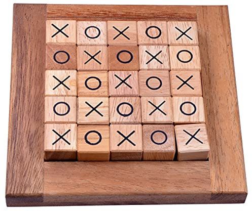 Tic-Tac-Toe - Tic Tac Toe - Legespiel - Strategiespiel im Holzrahmen
