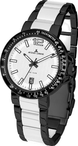 JACQUES LEMANS Unisex-Armbanduhr Milano Analog Keramik 1-1711F