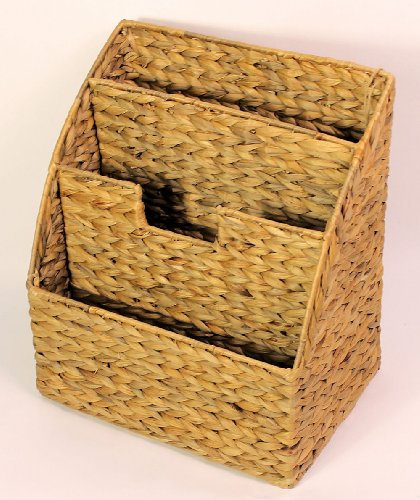 Locker Zeitungskorb Wasserhyazinthe 30 x 21 cm H 34 cm, Dunkelgrün