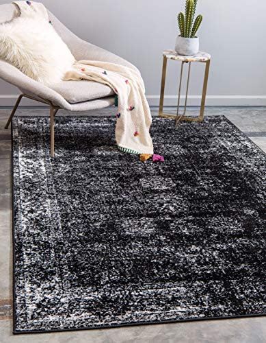 Unique Loom Sofia Kollektion Traditioneller Teppich, Schwarz, Vintage-Stil, 152 x 244 cm