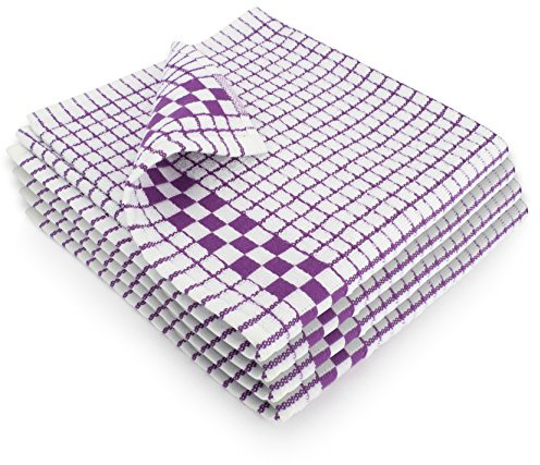 Fecido Classic Kitchen Tea Towels with Hanging Loop - Set of 4, Purple