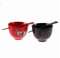 lachineuse - Duo Grands Bols ⌀ 13 cm - En Rouge et Noir - Décors Fleurs de Cerisier - Bols à Riz, Petit Déjeuner & Soupe - 2 Paires de Baguettes - Bol Asiatique Japon Asie - Cadeau Vaisselle Japonaise