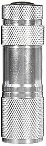 Bruselas08 Mini 9 LED Ultra Violeta UV LED Linterna Negra Linterna Portátil Linterna Luz Linterna Lámpara Detector de Dinero, Aleación de aluminio, Plateado, XS