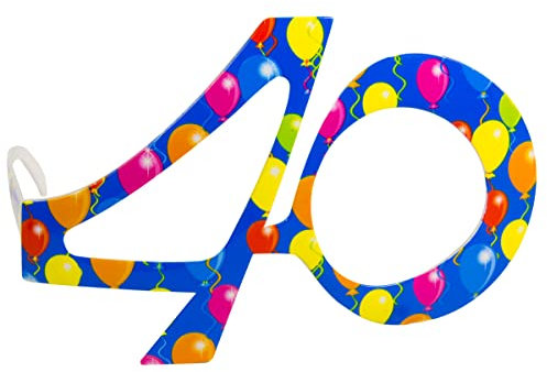 Folat Party Glasses Birthday 40th Blue